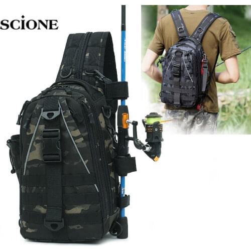 Men Chest Fishing Bag Camping Backpack Military Tactical Army Shoulder Sling Bags Travel Molle Outdoor Hiking Bag Sports XA839WA