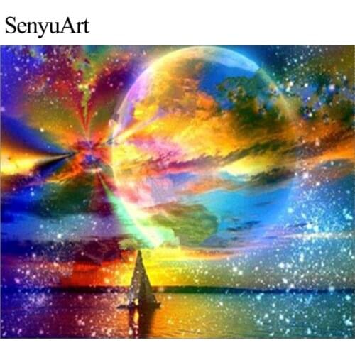 Cuadros Colorful Sunset Diamond Paintings Landscape Cross-Stitch Kits Handmade Home Decorations Accessories Paints with Diamonds
