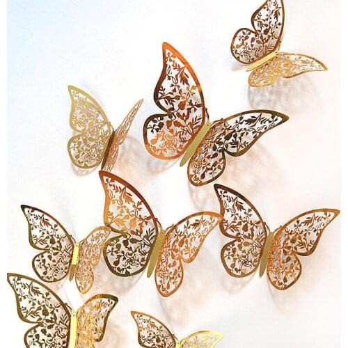 Butterfly Wall Decoration Wall Stickers 3D Stereo Simulation Creative ChildrenS Room Living Room Bedroom Wall Self-Adhesive