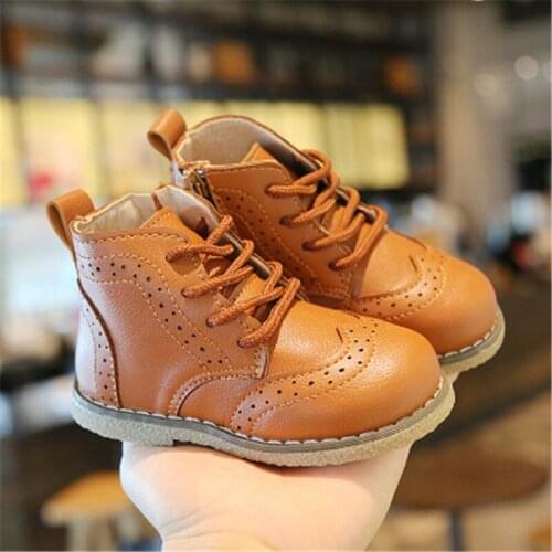 New Children boots spring Autumn Winter Kids girls flat heel PU Side zipper Soft sole casual shoes girls short boots