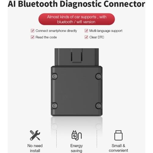 OED2 Automobile Detector AI Blue-Tooth Car Diagnosis Scan Instrument Read Clear DTC Multi-Language Real-Time Warning 16Pin OBDII