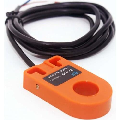 Orange 15mm Hole DC 6-36V 3 Wire NPN N/O HX-DGS-15N Inductive Ring Proximity Sensor Switch For Metal Screw Spring