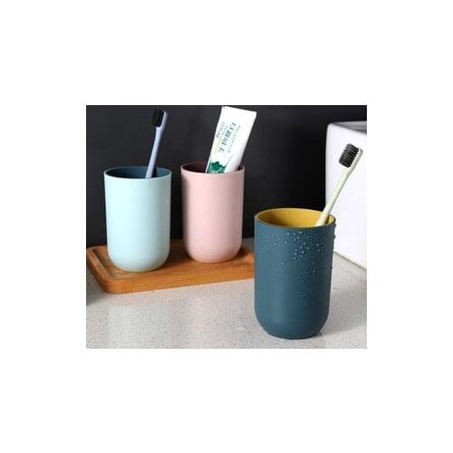 Bathroom Plastic Mouthwash Cup Water Mug Home Travel Solid ColorToothbrush Cup Simple Nordic Portable Toothbrush Bathroom Cup
