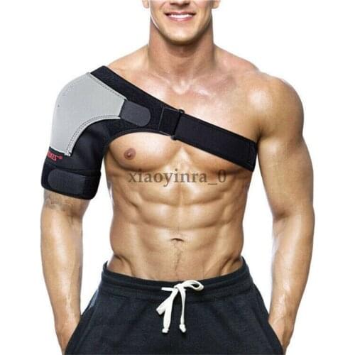 Adjustable Gym Sports Care Single Shoulder Support Back Brace Guard Strap Wrap Belt Band Black Bandage Sports Shoulder Support
