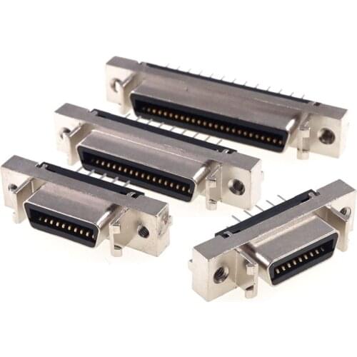 1 piece Female MDR Servo driver SCSI Connector HPCN Slot Type 14 20 26 36 50 pin Socket 180 Degree Vertical Through Holes pcb