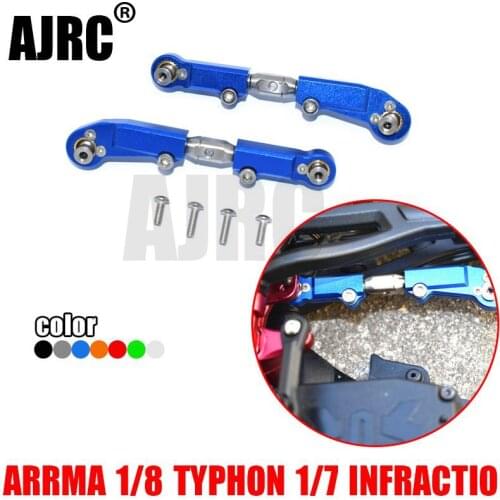 Aluminum alloy ball head + adjustable stainless steel front steering rod for ARRMA 1/8 TYPHON 1/7 INFRACTIO AR340070+AR330230