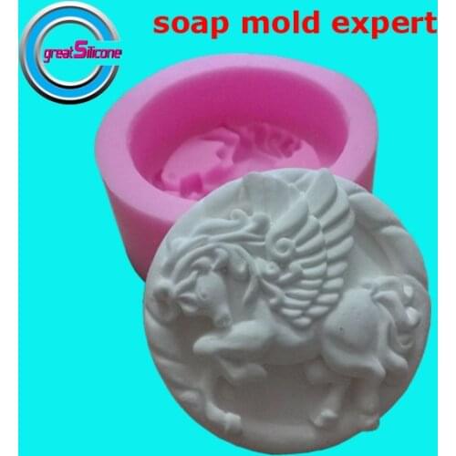 Great-Mold Pegasus Horse Silicone Soap Mold 3D Decorating Chocolate Craft Molds