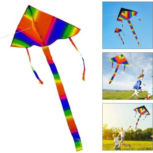 Assemble Kite Single Line Rainbow Kite Outdoor Wind Flying Toy Gift for Toddlers Outdoor Sports Games Easy Flying Kite