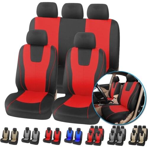 Universal Red Car Seat Cover Polyester Fabric Protect Seat Covers