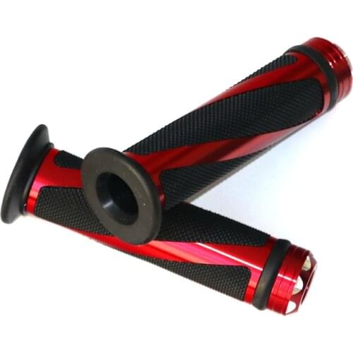 Universal Motorcycle Racing Sports Bike 7/8" Handlebars Hand Grips W/ Bar End Plug