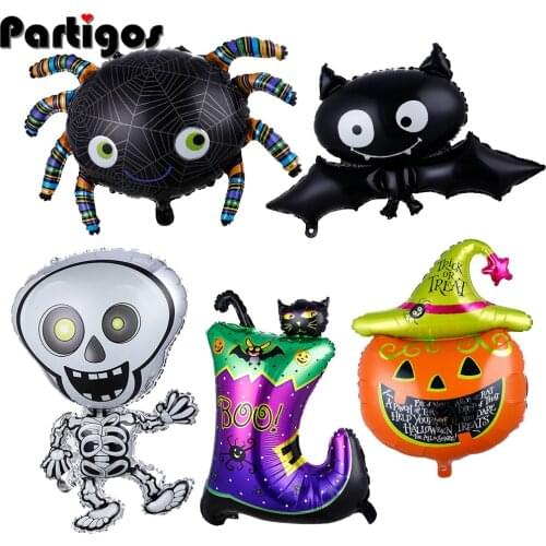 Halloween Pumpkin Ghost Balloons Halloween Decorations Spider Foil Balloons Inflatable Toys Bat Globos Halloween Party Supplies