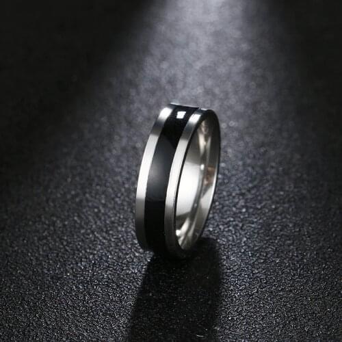 DOTIFI 316L Stainless Steel Rings For Women Vintage Black Gold/Silver Color Engagement Wedding Ring Jewelry