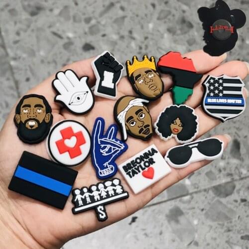 1 PCS PVC Black Fridge Magnetic Sticker Blue Lives Matter Love And Peace Refrigerator Magnets Souvenir Gift Office Supplies