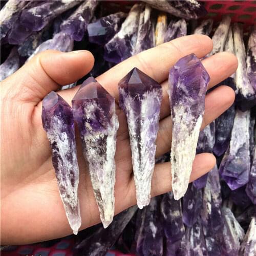 1 PC Raw Natural Amethyst Quartz Cluster Crystal Wand Point Specimen Urugua Natural Quartz Crystals Amethyst Stone