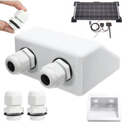 10 Set/lot ABS Material Waterproof Solar Panel Double Hole For Junction Box Cable Entry Gland Connector Roof InstallationSolar