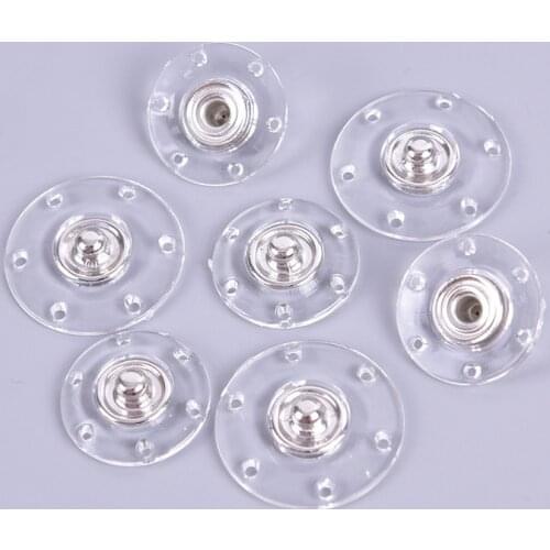 10PCS/lot Invisible Transparent Resin Snap Buttons Round Plastic Snap Button For Overcoat Handbags Repair Accessory
