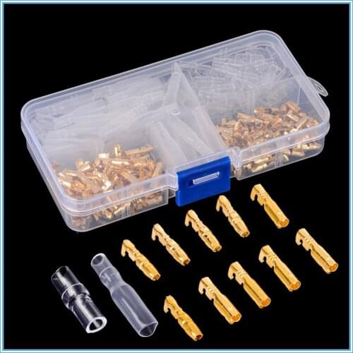 120pcs/set 3.5mm Brass Bullet Connector Terminal Male & Female with Cover