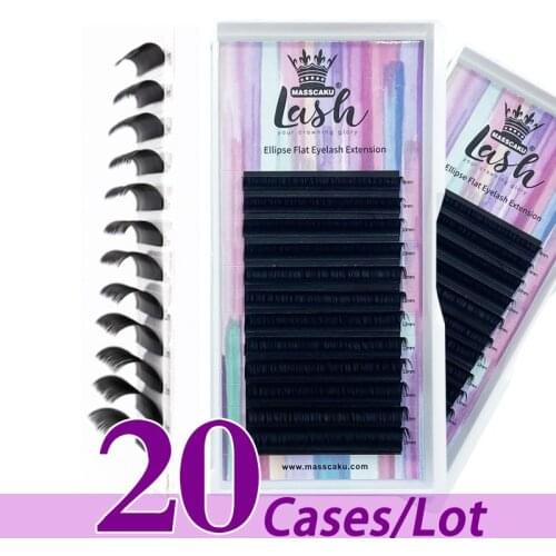 20case/lot Wholesale flat super natural eyelash premium synthetic faux mink flat lash top grade matte eyealsh with packing box