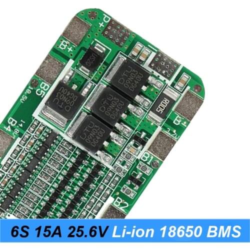 6S 24V 15A BMS 24v lithium battery BMS for electric bike 24V 8Ah 10Ah 12Ah li-ion battery With balance function E-bike battery