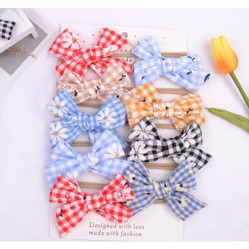 9Pcs/set Cute Bow Baby Headband For Girls Nylon Elastic Hair Bands Turban Newborn Headbands Hairbands For Kids Hair Accessories