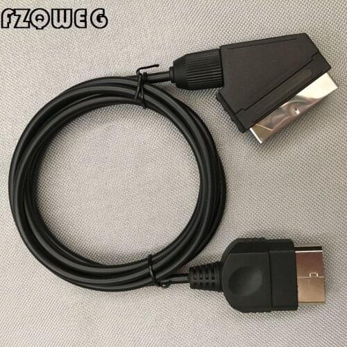 FZQWEG Black 1.8M Audio Video AV Scart Cable for Xbox Console EU Version