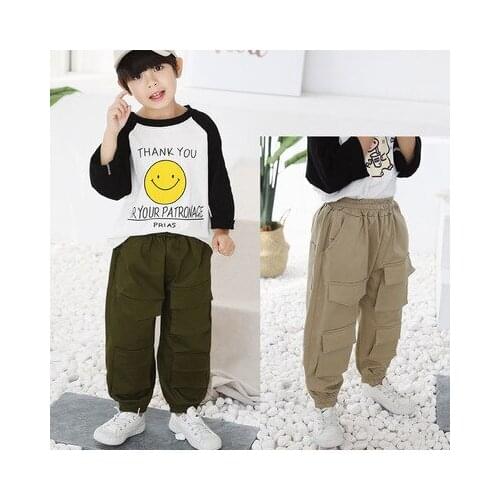 Baby Boys Cargo Pants 2019 Autumn Fashion New Toddler Boys Casual Trousers Baby Clothes Childrens ArmyGreen Sport Pants for Boy