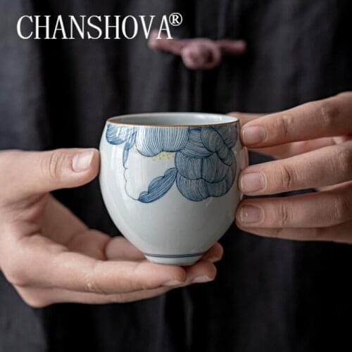 CHANSHOVA 100ml Chinese style Hand Painted Ceramic tea cup tea set Handmade China porcelain H666