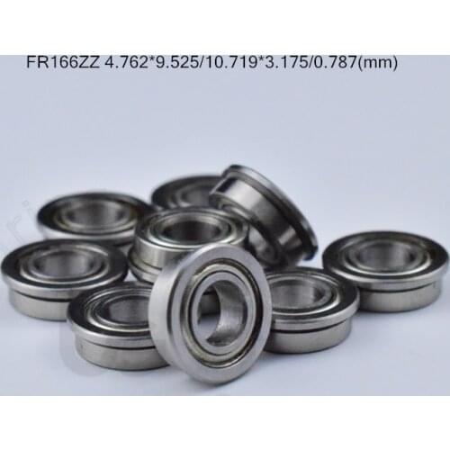 FR166 FR166ZZ 4.762*9.525*10.719*3.175*0.787(mm) 10pieces bearing Flange bearings FR166 F R166ZZ chrome steel bearing