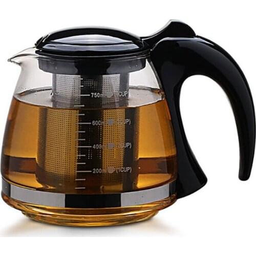 750ml &1200ml Fashion Glass Teapot for Tea Flower Creative Design Glass Teapot with Removable Steel Infuser Filter Tea Kettle
