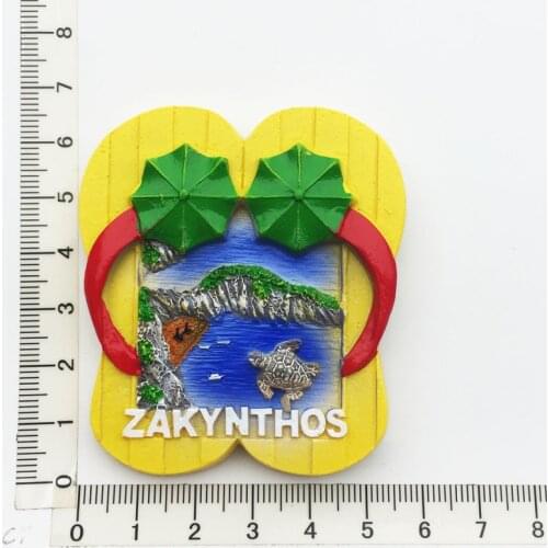 Zakynthos Greece)Fridge Magnet,Creative Travel Commemorate Crafts 3D Ornaments Magnetism Resin Material Refrigerator Stickers
