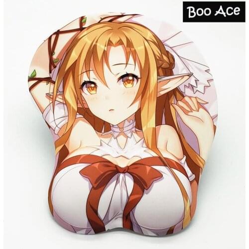 Sword Art Online Asuna Anime 3D Boobs Mouse Pad with gel Wrist rest