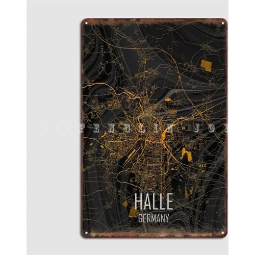 Halle Germany Metal Sign Customize Mural Club Party Wall Decor Tin Sign Poster
