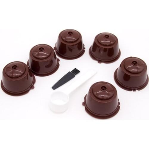 Reusable Coffee Filter Cup Coffee Capsule Filters for Nespresso Dolce Gusto Kitchen Tool with Spoon Brush Coffeeware