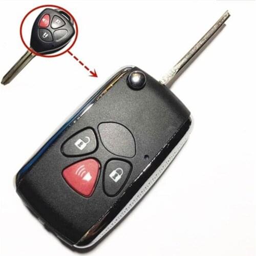 3 Buttons Modified Flip Remote Car Fob Case For Toyota Camry Avalon Corolla Matrix RAV4 Yaris Venza Scion TOY43 Blade Key Shell