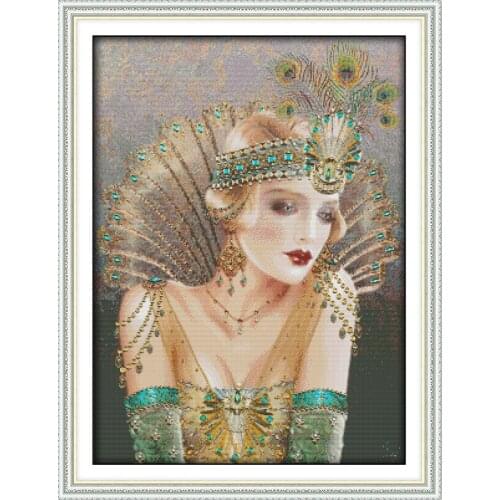 The queen Cross Stitch Kit Home Decorative 11CT 14CT DMC Chinese Embroidery Needlework Easy DIY Cross-stitch set Gifts