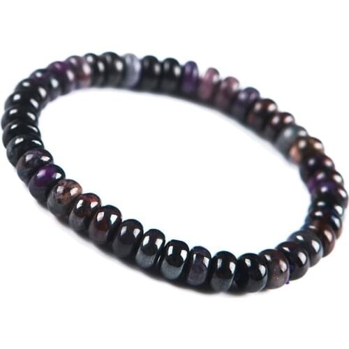 Genuine South African Purple Natural Sugilite Bracelets Women Charm Round Crystal Bead Stretch Bracelet 6-9mm