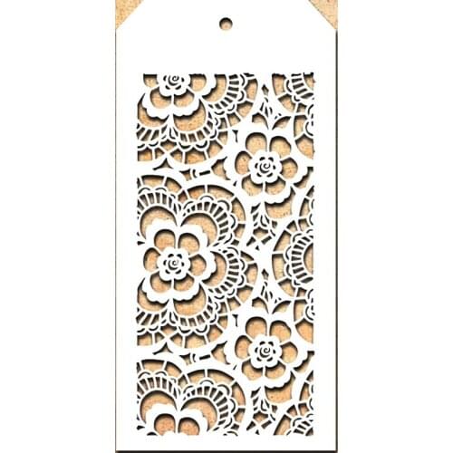 2021 New Label Tag Plastic Stencil For Craft Making Flowers Pattern Scrapbooking Background Greeting Card No Metal Cutting Dies