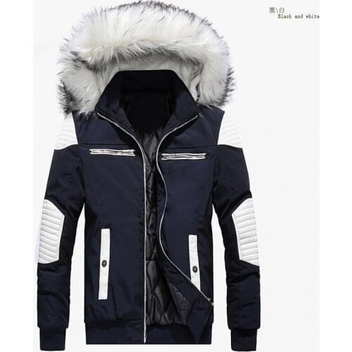 2021 New Men Winter Jackets Thicken Warm Fur Hooded Parkas Homme Zipper Casual Outwear Overcoat Mens Winter Jackets and Coats