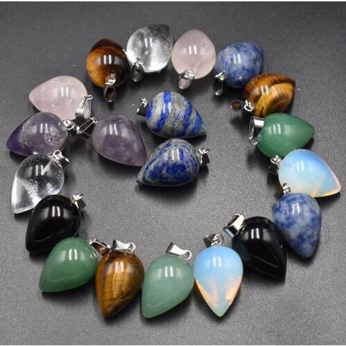 Wholesale 20pcs/lot 2021new good quality natural amethysts lapis lazuli circular Cone shape Pendants for jewelry making