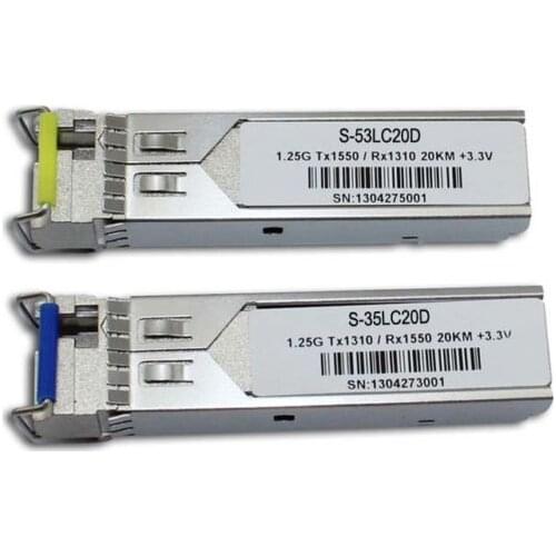 S-35LC20D/S-53LC20D Mikrotik Compatible 1.25G SM SFP LC 20km bidi pair price