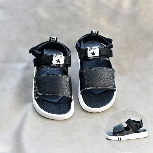 Childrens sandals Geinune Leather Boys beach shoes summer breathable 2021 new casual waterproof baby shoes