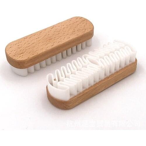 Beech Rubber Scrubbing Brush Decontamination Cleaning Shoe Brush Waterless Cleaning Solid Wood Brush Shoe Cleaning Kit