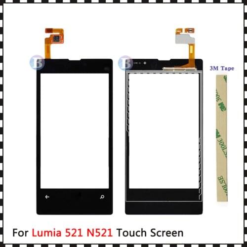 High Quality 4.0" For Nokia Lumia 521 N521 Touch Screen Digitizer Sensor Outer Glass Lens Panel Black+Tracking Code