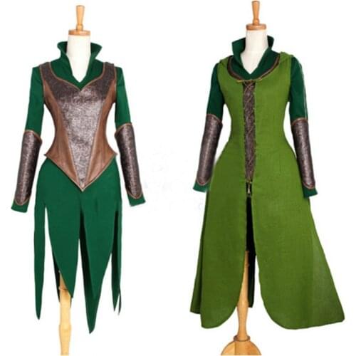 High Quality America Movie The Hobbit Desolation of Smaug Tauriel Cosplay Costume For Halloween Christmas
