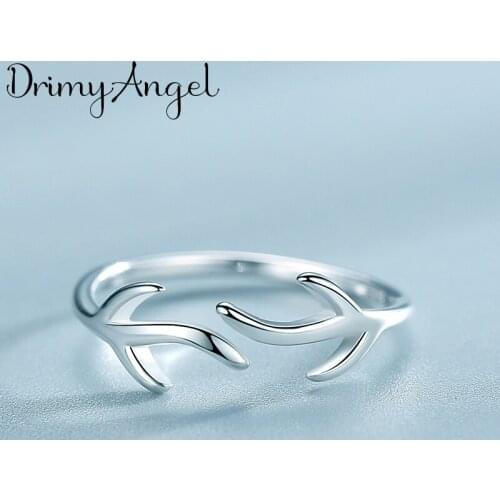 Trendy Silver Color Branch Rings For Women Men Boho Vintage Jewelry Adjustable Size Finger Rings