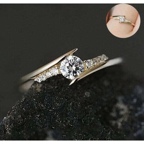 New Fashion Stainless Steel Ring Rings for Women Female Party Jewelry Zircon Finger Ring Size 5-10