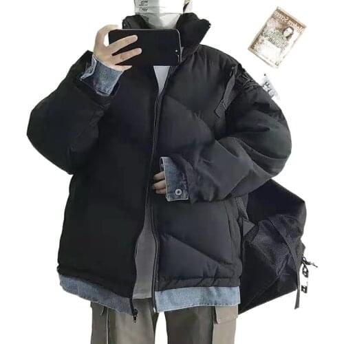 Winter cotton-padded clothes mens tide brand Korean bread clothing couple coat loose trend handsome wild cotton-padded jacket