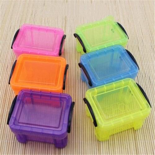 1pcs Mini Plastic Lock Box Candy Color Trumpet Case Super Storage Boxes Sundries Organizer Simple And Fresh Random Color