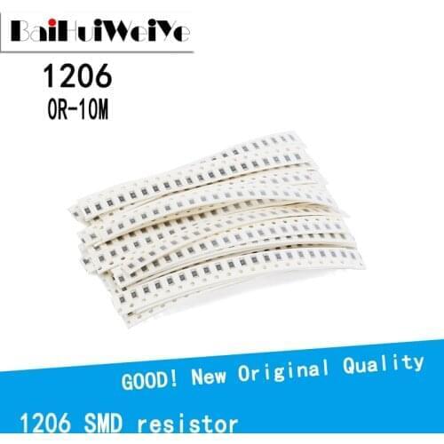 100PCS/LOTE 1206 SMD Resistor 0R-10M 1/2W 0 1 10 100 150 220 330 ohm 1K 2.2K 10K 100K 0R 1R 10R 100R 150R 220R 330R