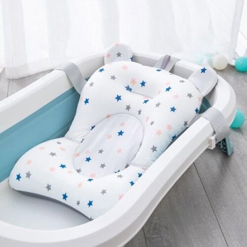 2021 Baby Tub Pad Non-Slip Bathtub Seat Support Mat Newborn Safety Bath Support Cushion Foldable Soft Pillow Suspension Mat